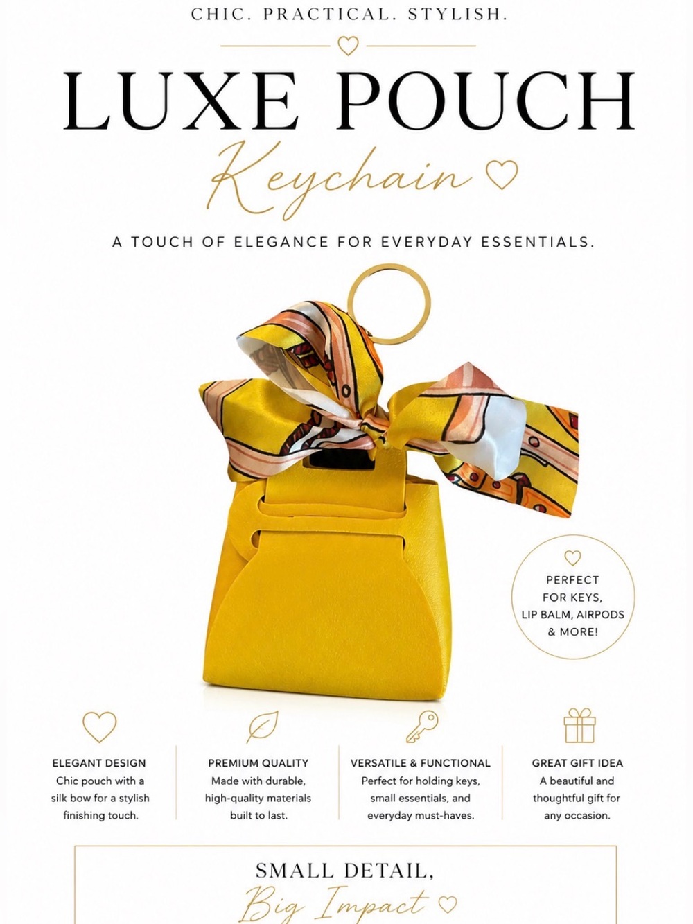CHIC MINI HANDBAG WITH RIBBON KEYCHAIN BAG CHARM
